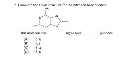 Solved 10. Complete the Lewis structure for the nitrogen | Chegg.com