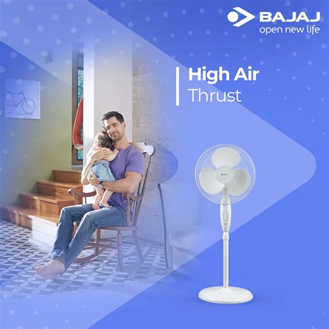 Bajaj Esteem 400 Mm Pedestal Fan White DAILY DEALS 365