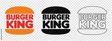 Burger King logos. A chain of fast food restaurants. Sale of hamburgers. Vector. VINNYTSIA ...