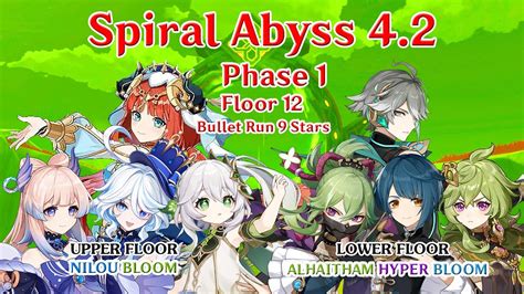 Spiral Abyss Phase Floor Bullet Run Stars Nilou Bloom