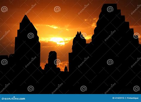 Austin Skyline at sunset stock illustration. Illustration of american ...