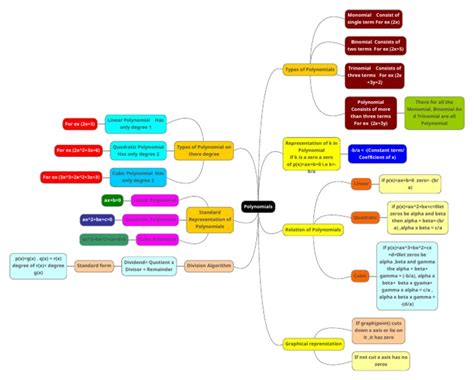 Mind Mup Map On Polynomials Class X Pdf Polynomial Mathematical