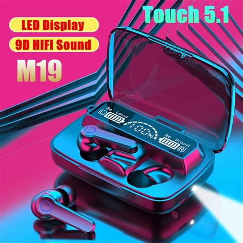 M19 Earbuds TWS Earphone Touch Control Wireless Bluetooth 5 1