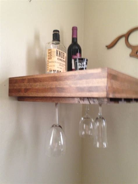 Floating Shelf Wine Glass Holder Wine Storage By Azdesertwood