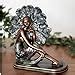 Maisonica Art Deco Silhouette Bronze Sitting Lady Figurine Silver Dress