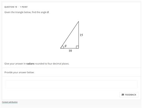 Solved Question 19⋅1 Point Given The Triangle Below Find