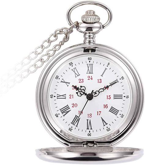 Rorios Taschenuhren Analog Quarz Taschenuhr Mit Halskette Kette