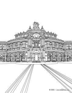 DRESDEN SEMPEROPER Coloring Page Online Coloring Pages Coloring Pages