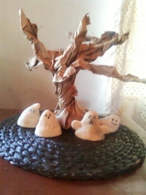 Salt Dough Ghosts And Paper Bag Trees Salt Dough Paper Bag Ghost