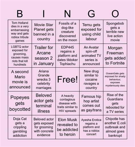 2024 Bingo Card Bingo Card