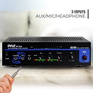 Pyle Home Pt W Ac Dc Microphone Pa Mono Amplifier With V Output