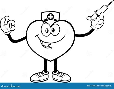 Doctor With Red Heart Ekg Line Royalty Free Cartoon