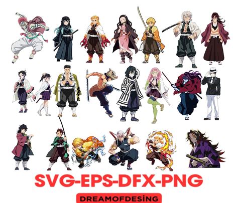 Demon Slayer Svg Bundle Kimetsu No Yaiba Svg Svg Png Pdf Anime Svg