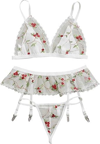 Blumen Stickerei Damen Reizw Sche Set Sexy Unterw Sche Dessous Sets