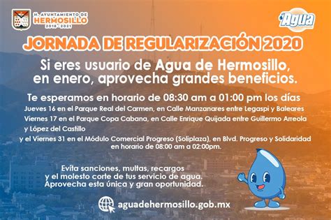 Agua de Hermosillo Jornada de Regularización Parque Real del Carmen