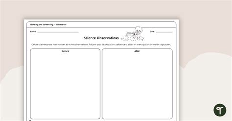 Science Observations Worksheet Teach Starter Worksheets Library