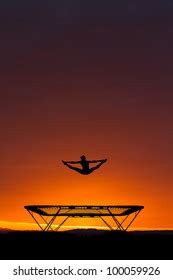 Silhouette Trampoline Gymnast On Beach Stock Photo Shutterstock