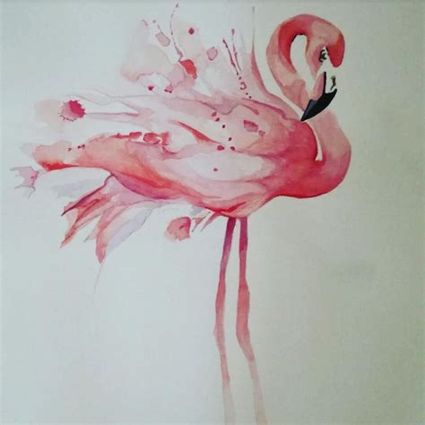 Watercolor Rose Watercolor Animals Watercolour Painting Flamingo Art