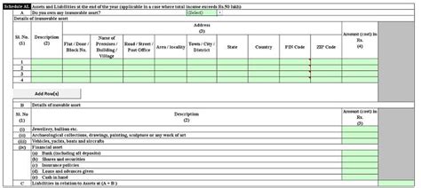 Asset And Liability In Itr Schedule Alfor Income Above 50 Lakhs