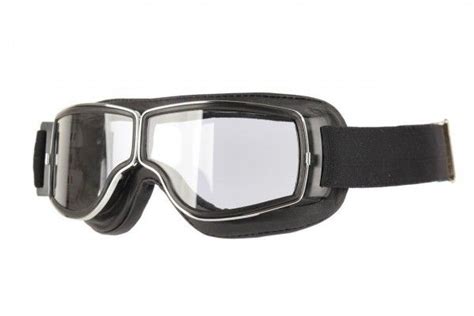 Aviator Motorcycle Goggles T2 Black Chrome Clear