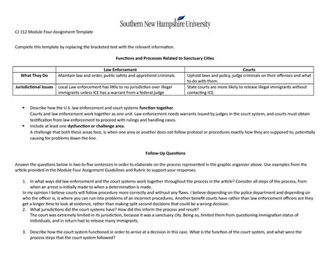 Cj 112 Module Four Assignment Template Cj 112 Module Four Assignment Template Complete This