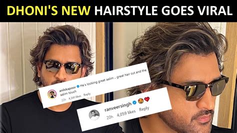 MS Dhoni Flaunts New Hairstyle Pics Go Viral YouTube