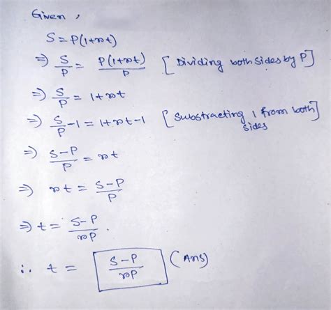 Solved Solve The Formula For The Specified Variable S P1 Rt 30