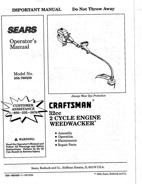 Craftsman User Manual Weedwacker Manuals And Guides L