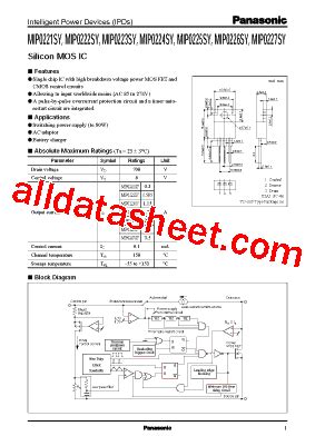 MIP0223SY Datasheet PDF Panasonic Semiconductor