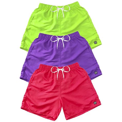 Kit Bermudas Short Praia Neon Mauricinho Ver O Cord O Submarino