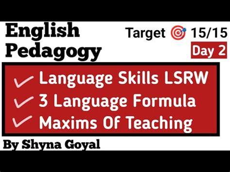 English Pedagogy Part 2 Language Skills LSRW 3 Language Formula NCF