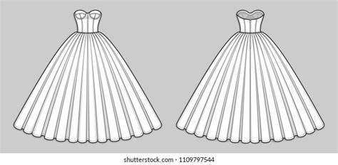 Ball Gown Dress Corset Bodice Strapless Stock Vector Royalty Free