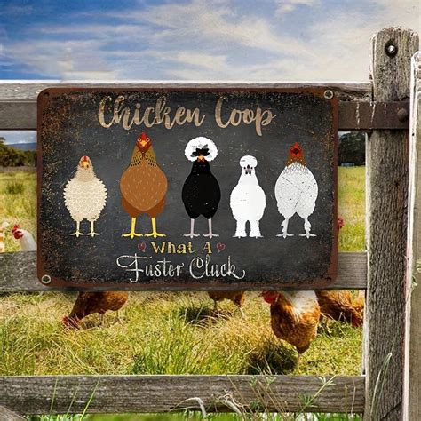 1pc 30x20cm Vintage Metal Cool Chicken Loop Information Signs For Hen