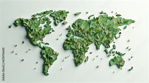 International Earth Day D Illustration Banner Of Green Paper Cut World