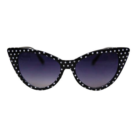 Retro Women S Fashion Vintage Style Polka Dot Cat Eye Sunglasses 50s 60s Uk Ebay