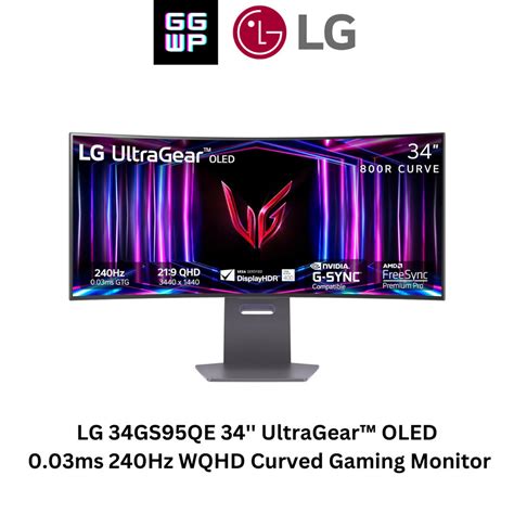 Lg 34gs95qe 34 Ultragear Oled Curved Gaming Monitor Wqhd With 240hz Refresh Rate 003ms