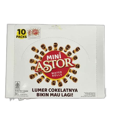 Jual Mini Astor Wafer Rolls 1 Pak Box 10 Pcs Roll Coklat Chocolate