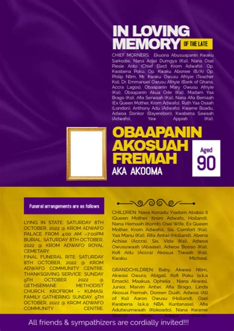 Funeral Poster Design Template Postermywall