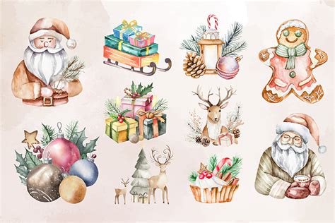 Boho Christmas Decorations Png Vectors Clipart Bundle