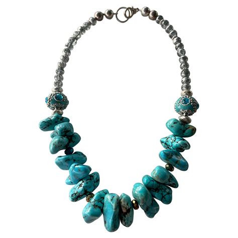 Lorraines Bijoux Offers Chunky Turquoise Necklace Handmade One Of A