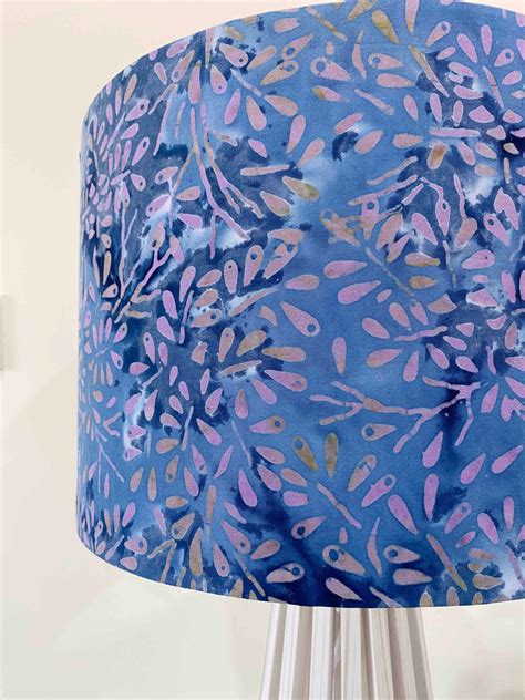 Blue Floral Lampshade Purple And Blue Lampshade Floral Light Etsy