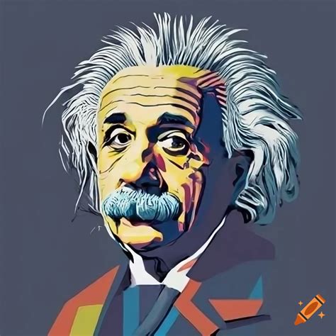 Albert Einstein Portrait In Pop Art Style On Craiyon