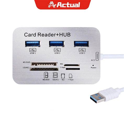 Jual Actual USB 3 0 7In1 Hub Card Reader 3 Port USB MS Micro SD MMC M2