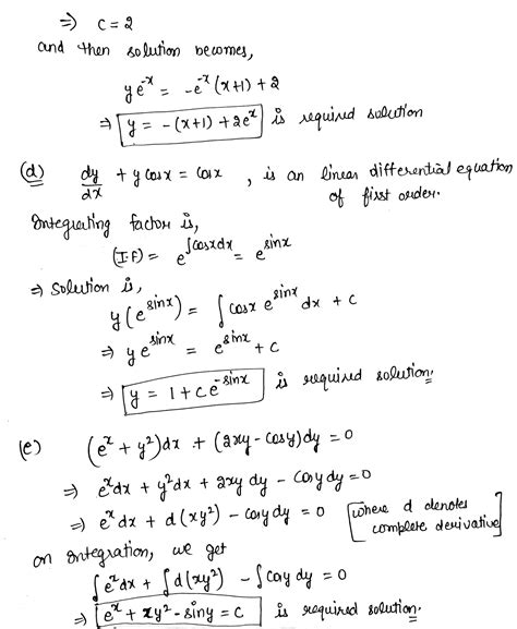 Solved 2 Solve The Following Differential Equations A Dx Sec T