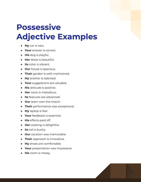 Possessive Adjective 99 Examples How To Use Pdf Tips