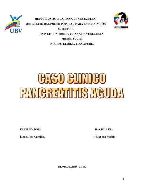 PDF CASO CLINICO PANCREATITIS AGUDA Docx DOKUMEN TIPS