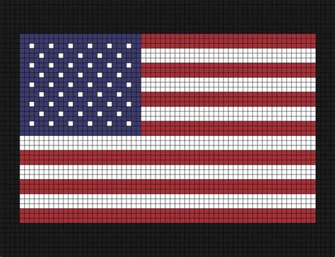 A Large Pixel Art Template Of The United States Of America Flag Also