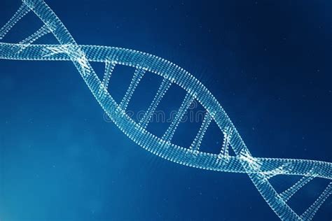 Molecola Del DNA Di Digital Struttura Genoma Umano Di Codice Binario