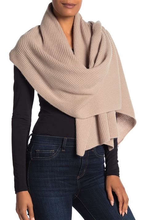 Portolano Cashmere Ribbed Wrap Scarf Nordstrom Rack