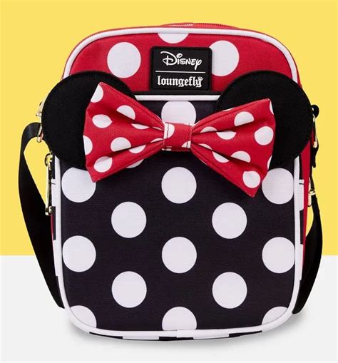 Loungefly Disney Minnie Rocks The Dots Nylon Passport Cross Body Bag